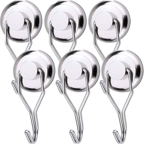 Zolginah Starker Magnethaken, 45 Kg, 32d-magnethaken, Kühlschrank, Neodym-schwenkmagnet, Magnethaken, Magnethaken Für Küche, Geschirrtuch, Brett, 6 Stück