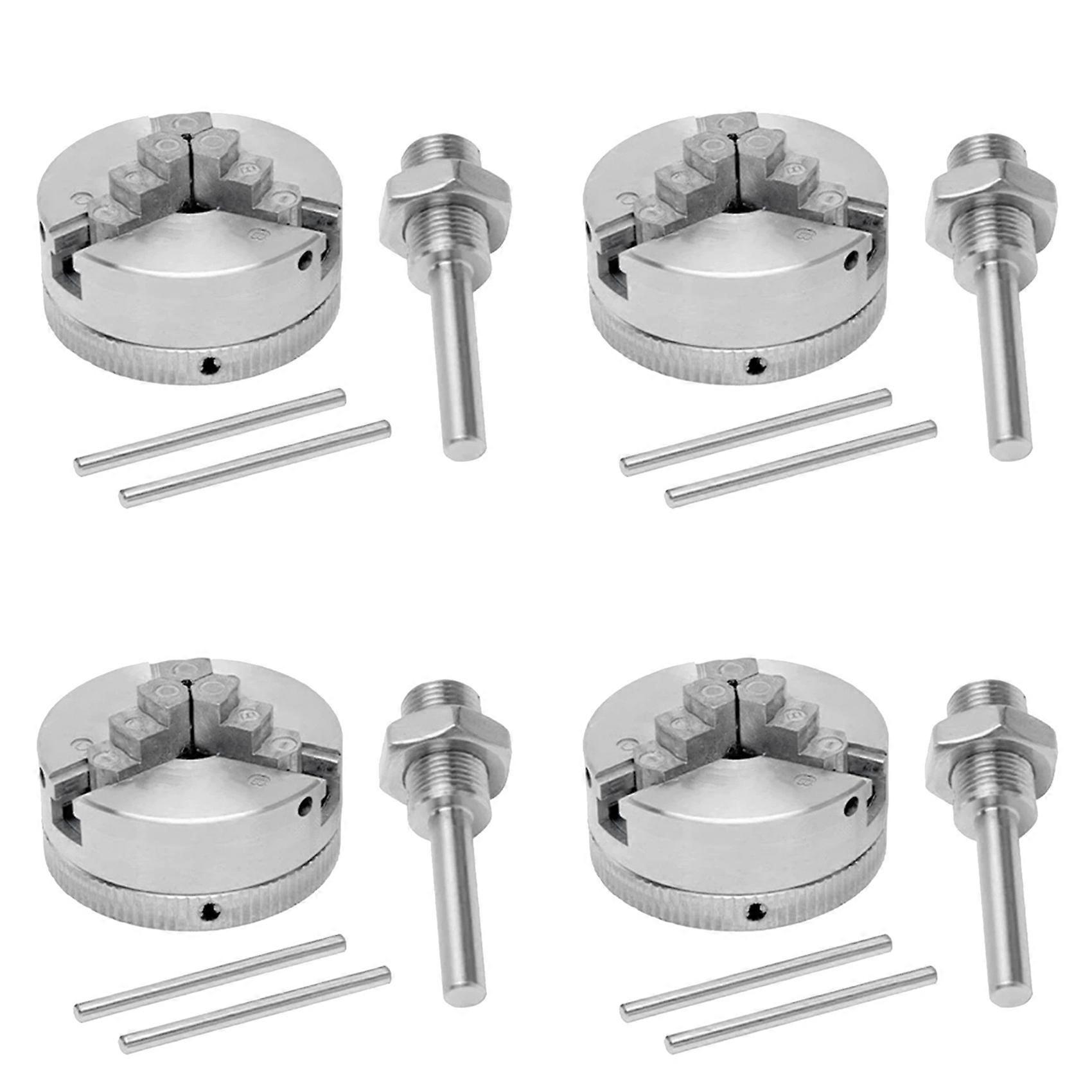Jeu De 4 Mandrins Pour Mini-tour, Mandrin À Trois Mors Z011 Avec Rallonge Et Bielle, Mandrin Pour Perceuses Électriques