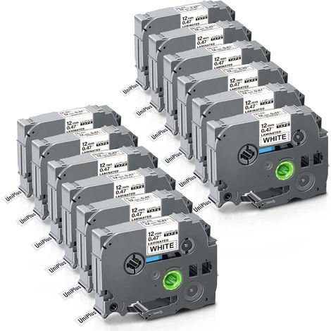 [french Days] 12x Kompatibles Tze 0,47 Laminiertes Klebeband Für Brother Tze-231 Tz231 Tze-231s Etikettenband Für Brother Label Maker E100 P300bt H107b H100r H105, Schwarz Auf Weiß