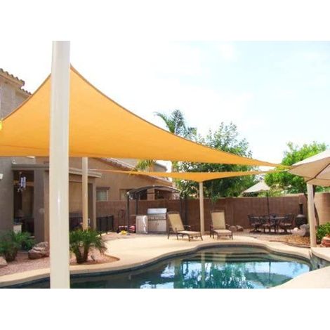 Übergroßes Dreieckiges Sonnensegel, 6 M X 6 M X 6 M, Für Garten Oder Terrasse, Farbe Wüstensand