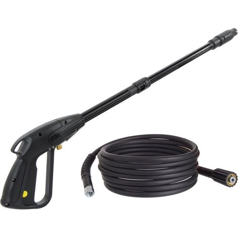 – Hochdruck-waschpistole Mit 5 M Schlauch – Verstellbare Düse – Druck 160 Bar – Kompatibel Mit M22 X 1,5 Mm