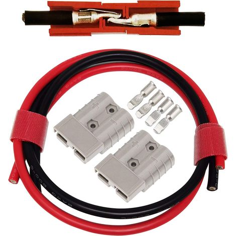 50a 600v Batterieanschlussstecker - Ladegerät-set Mit 10awg O-ring-kabel (2 Stück) Und Ein-/ausschalter - Ideal Für Anhänger Und Seilwinden