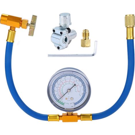 R134a-klimaanlagen-nachfüllschlauch Mit Manometer Und Bpv31-ventilsatz, 6,35 Mm Sae-schlauch Für R12/r22-anschluss, Für Klimaanlagen-kühlsysteme