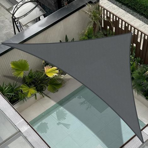 Cool Area Dreiecks-sonnensegel, 6 X 6 X 6 M, Wasserdichtes Sonnensegel, 103 % Uv-schutz, Große Größe Für Terrasse, Balkon, Garten, Terrasse Im Freien, Anthrazit