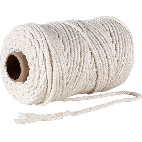 Baumwoll-jute-schnur, 4 Mm X 100 M, 100 % Natürliche Baumwollschnur, Dekoratives Makramee-seil, Hanf, Geflochten, Diy-handarbeit Für Geschenkverpackungen, Hängende Basteldekoration, Beige-fei Yu