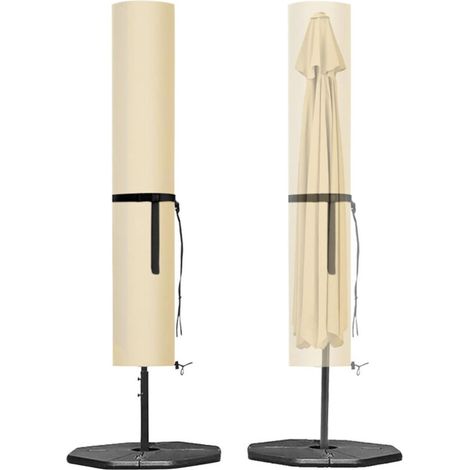 Offset-sonnenschirmabdeckung, Schutzhülle Für Sonnenschirm Mit Stange, Wasserdicht, Uv-beständig, Winddicht, Beige Außengarten-sonnenschirmabdeckung 190 X 50/50 Cm