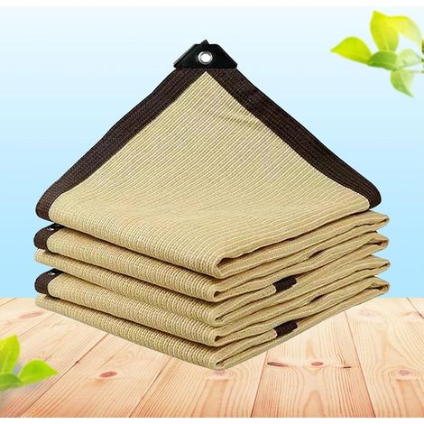 Outdoor-schattennetz, Sonnensegel Für Terrassenplane, Pergola, Hagelschutznetz, Anti-hitze-netz, Luft Kann Nach Oben Und Unten Zirkulieren – Ohne Bohren, Beige-3 X 5 M