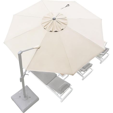 Segeltuch-sonnenschirm, 8 Wale, Versetzt, Garten-sonnenschirm-abdeckung, Ersatz-markise, Regenschirm-überdachung Für Terrasse, Uv-schutz, Ersatz-abdeckung (beige, 3 M)