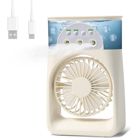 Tragbare Mini-klimaanlage, 4-in-1 Tragbare Klimaanlage, Luftkühler, Klimaanlagenventilator, Leise Tragbare Klimaanlage, Leistungsstarker Mini-ventilator Mit 3 Geschwindigkeiten