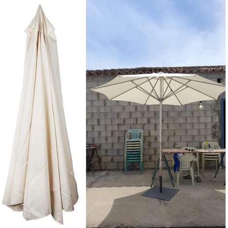Ymyny Ersatzbezug Für 3 M Sonnenschirm – Anti-ultraviolett-stoff – Ersatz-segeltuch Für Strand-, Garten-, Terrassen-sonnenschirm – Erhältlich In 6 Armen/8 Armen – Beige Farbe – Größe 2,7 M, 8 Rippen
