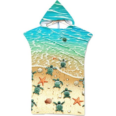 1 Stück Strandtücher Blue Turtle Badeponcho Für Erwachsene, Großes Anti-sand-schnelltrocknendes Sporthandtuch, 75 Cm X 110 Cm