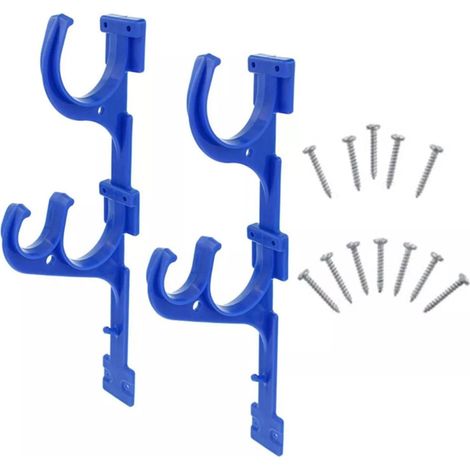 2er-pack Robuste Schwimmbadhaken Für Schwimmbad, Teleskopstangen, Skimmer, Netze, Bürsten, Saugschlauch 29,5 X 10,5 Cm, Blau