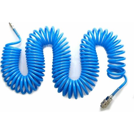 Anschluss – 15 M Druckluft-spiralschlauch – Durchmesser 8 Mm – Druck 10 Bar – 1/4 Zoll Schnellanschluss – Korrosions- Und Stoßfest