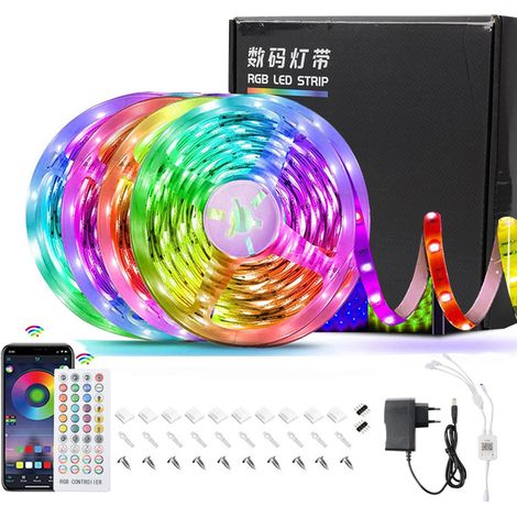 Bluetooth-led-streifen, 30 M (215 M), Wasserdichter 5050-rgb-led-streifen, Gesteuert Über Smartphone-app, Synchronisierung Mit Musikrhythmus/timer-funktion, Geeignet Für Innen- Und Außendekoration
