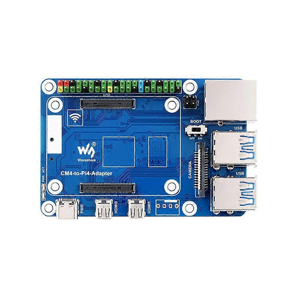 Adaptateur Waveshare Cm4 Vers Pi 4b Pour Raspberry Pi Cm4 Avec Gpio, Poe, Hdmi, Carte D'Extension Ethernet Usb 3.0 Compatible Pour Rpi 4b