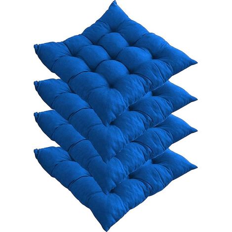 Dicke Stuhlkissen 4er-set, Esszimmerstuhlkissen 40 X 40 Cm, Gartenstuhlkissen Für Zuhause, Büro, Drinnen Und Draußen (blau)