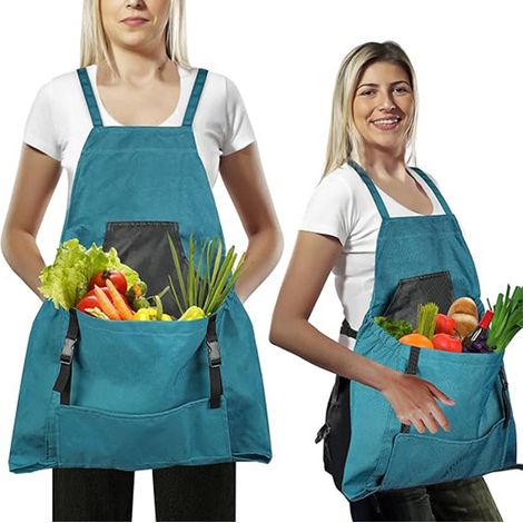 Gartenschürze, Gartenschürze Mit Schnell Zu Öffnenden Taschen, Wasserabweisendes Oxford-gewebe Mit Verstellbarem Kreuzgurt, Für Die Arbeit Auf Dem Bauernhof