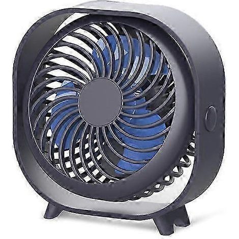 Honornic – Wiederaufladbarer Schreibtischventilator, Tragbarer Mini-ventilator Für Büro, Wohnheim Oder Zuhause, Leise, Blau