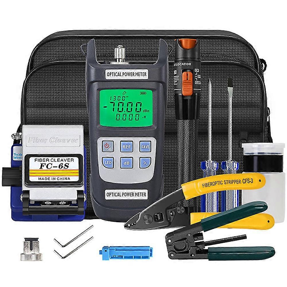 Kit D'Outils Pour Fibre Optique Ftth Avec Wattmètre À Fibre Optique (-70 À +10 Db, 10 Mw) Et Localisateur De Défauts Optiques Aua-6s