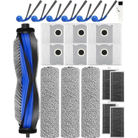 Kit Mit 21 Ersatzteilen, Kompatibel Mit Dem Ecovacs Deebot T80 Omni Staubsauger – 1 Hauptbürste, 3 Rollenbürste, 4 Filter, 6 Staubbeutel, 6 Seitenbürsten Und 1 Reinigungsbürste