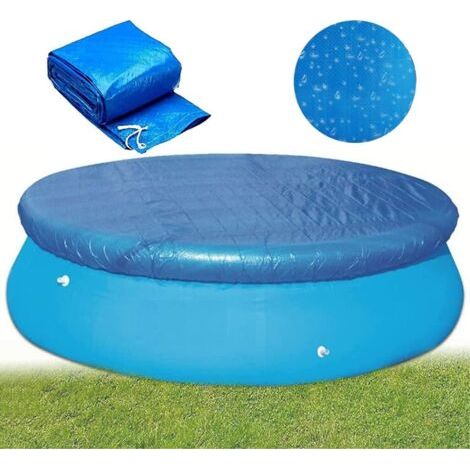 Runde Schwimmbadabdeckung, Solarabdeckung Für Oberirdischen Pool, Staubschutz Mit Kordelzug Für Aufblasbaren Pool, Staubschutz Für Whirlpool, Blau, 3 M
