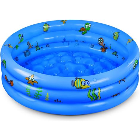 Runder Aufblasbarer Kinderpool 100 Cm Blau, Ideal Für 1 Bis 2 Kinder – Einfach Zu Installieren Und Zu Verstauen