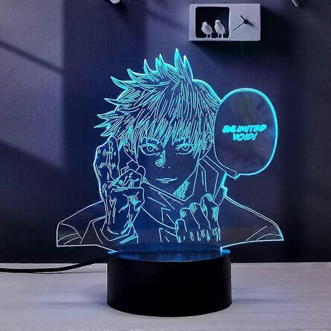 Satoru Gojo 3d-illusion Jujutsu Kaisen Led-lampe, Anime-stil, 16 Farbwechsel, Rgb, Fernbedienung, Schreibtisch-nachtlicht Für Schlafzimmer (satoru Gojo)