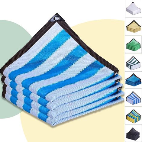 Schattiernetz – Anti-uv, Solartuch Mit Metallösen, 90 % Beschattung – Für Garten, Gewächshaus, Pergola, Terrasse – Blau, 2 X 2 M