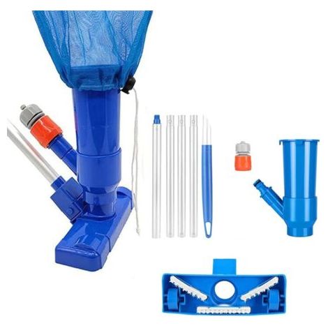 Schwimmbad-staubsauger-set, Mini-jet-pool-staubsauger, Mit Bürste, Beutel Und 5 Griffen, Reinigungszubehör Für Blätter, Schmutz, Sand Und Kalk.