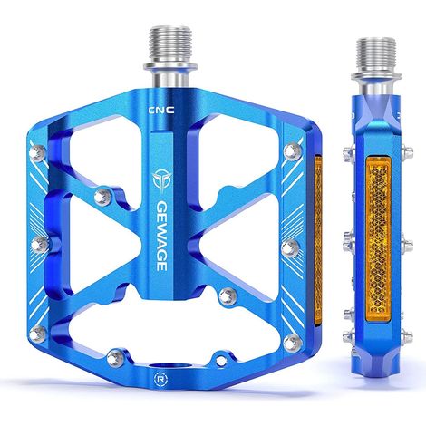 Set Mit 1 Paar, Fahrradzubehör, Fahrradpedale Mit Reflektierendem Streifen, Rutschfeste Cnc-aluminiumpedale Mit 3 Abgedichteten Lagern, 9/16 Zoll, Für Rennrad-mtb-e-bike. (blau)