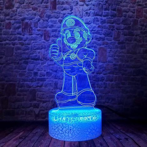 Super Mario Bros Led-schreibtischlampe, 3d-effekt, Nachtlicht, 16 Rgb-farben, Fernbedienung, Kinderzimmerdekoration, Jungenparty