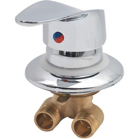 Thermostatischer Warm-/kaltwassermischer, Einwegausgang, Gewinde, Duscharmatur Aus Verzinktem Messing, Duschumsteller, Großes Loch, Keramikkartusche, Einzelhalterung, Doppel-c