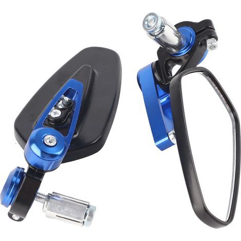 Universal Motorrad Aluminiumlegierung Seitenspiegel 7/8" 22mm Bar End Spiegel Blau