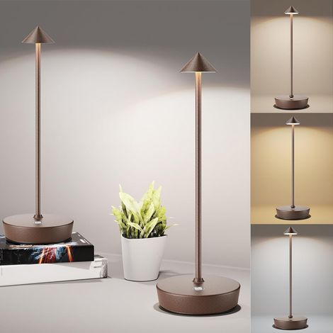 2 Wiederaufladbare Tischlampen, 3600 Mah Batteriebetriebene Led-schreibtischlampe, Tragbar, Berührungsempfindlich, Dimmbar, Tisch-nachtlicht Für Esszimmer Und Zuhause