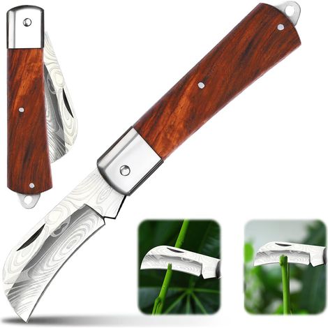 Csparkv Klappbares Pfropfmesser, Gartenbeschneidungsmesser, Gartenbaumesser, Pilzmesser, Gartenmesser, Faltbares Beschneidungs- Und Pfropfmesser, Edelstahl, Garten-pfropfwerkzeug (b)