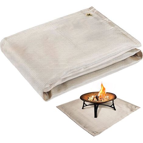 Feuerstellenmatte – 99 X 99 Cm, Feuerhemmende Feuerstellendecke, Kompatibel Mit Solo-ofen, Hitzebeständige Matte Für Holzterrasse Und Rasen – Braun