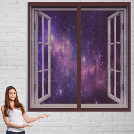 Magnetisches Fliegengitter Für Tür, 60 X 70 Cm, Ohne Bohren, Einfach Zu Installieren, Anti-insekten-magnet-türgitter, Anti-mücken Für Fenster Und Tür, Braun