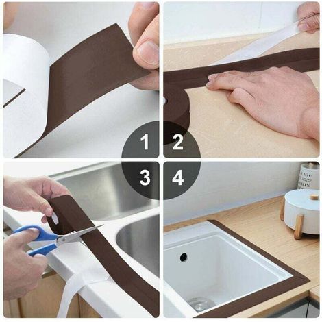 Trimec – Selbstklebende Dichtungsrolle 3,2 M X 3,8 Cm Pvc Braun – Für Fliesenfugen – Wandabdichtung In Küche Und Bad