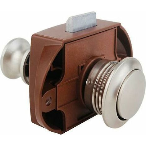 Türschloss Für Badezimmerkabine – Für Wohnmobile – Abs-basis – Lochdurchmesser 26 Mm – Plattenstärke 15–18 Mm – Braune Farbe