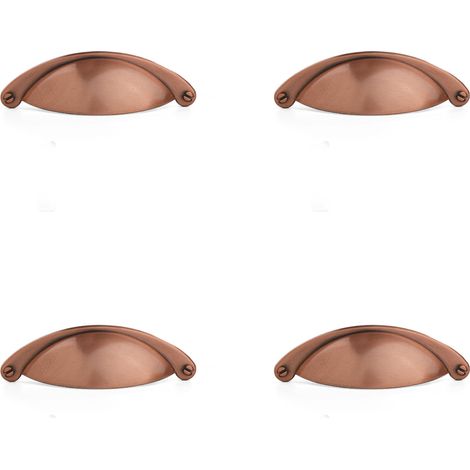 4 Stück Retro-muschelgriff, Vintage-möbelgriff, Schubladenknauf, Griff Mit Schrauben Für Schränke, Kleiderschrank, Kommode, Schubladen (b-430 Gebürstete Rote Bronze)