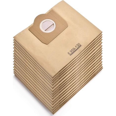 15er-pack Kärcher Staubsaugerbeutel – 6.959-130.0 – Wd3 / Wd3p / Mv3 – Papier – Nass & Trocken – Wd3 Premium