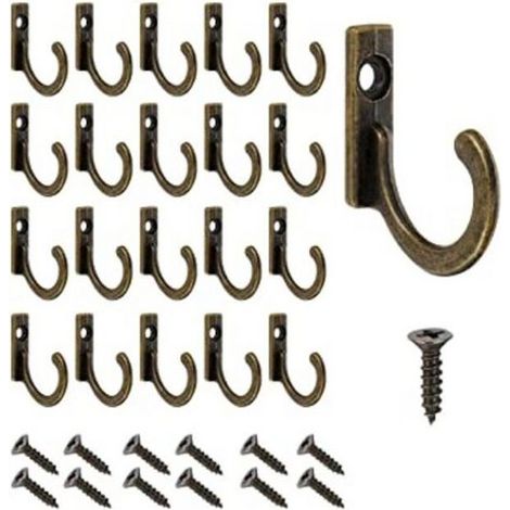 60 Stück Wandhaken, Vintage-antik-schlüsselhaken, Bronze, Einzelhaken Mit Schrauben, Kleine Schraubhaken Für Schüssel, Schmuck, Taschen, Handtücher, Badezimmer, Küche, Fei Yu