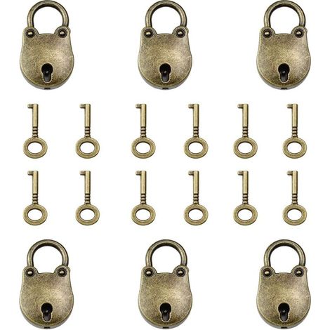 Lntyq 6 Stück Mini-bär-vorhängeschloss, Kleines Retro-vorhängeschloss Aus Zinklegierung Mit 6 Schlüsseln, Geeignet Für Holzkiste, Holzkiste, Schmuckschatulle Und Koffer Usw