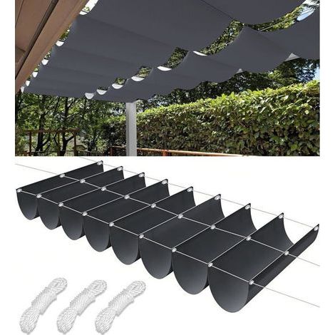 Ausziehbares Wintersegel – Rechteckig, Wasserdicht, Uv-schutz – 2 X 5 M, Dunkelgrau