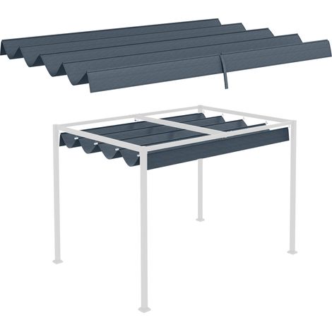 Ersatzdach Für Gartenpavillon 2,85 X 2 M, Ausziehbar, Einfache Montage, Polyester, Dunkelgrau