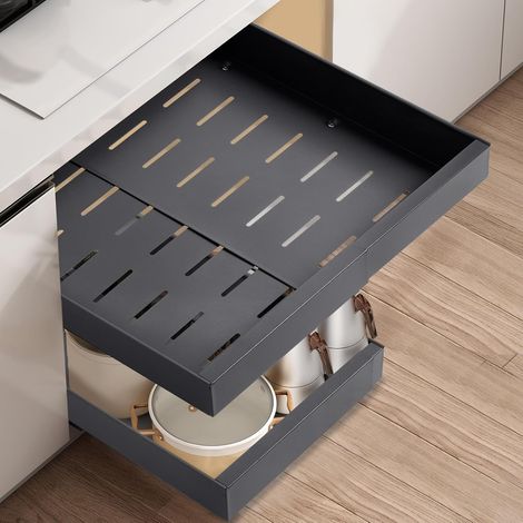 Set Mit 1 Selbstklebenden Küchen-schiebeschubladen, Schrank-organizer, Dunkelgrau, Aufbewahrung