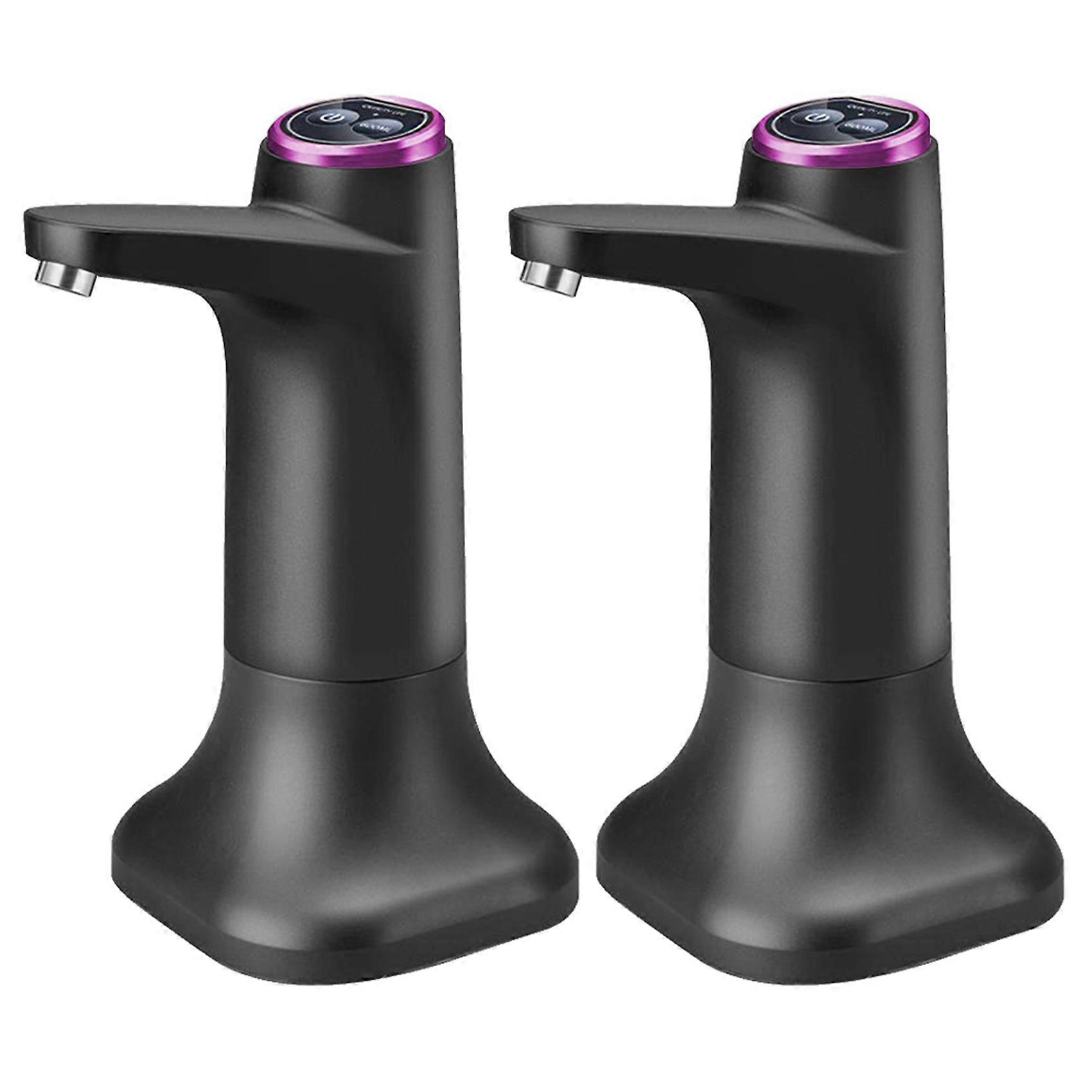 Lot De 2 Pompes À Eau Électriques Avec Base, Distributeur D'Eau Usb Portable Et Automatique, Pour Bouteilles Et Seaux (gris Foncé).