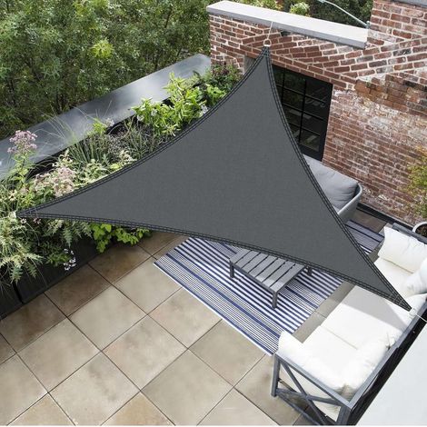 Wasserdichtes Dunkelgraues Dreieckiges Sonnensegel 3 X 3 X 3 M – Anti-uv-stoff, Ideal Für Terrassen, Gärten Und Im Freien.