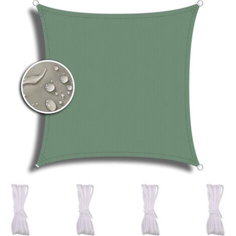 Sunxury – Quadratisches Sonnensegel 2,5 X 2,5 M – Wasserdichtes Polyester Mit Hoher Dichte – 90 % Uv-filterung – Für Terrasse Und Camping – Dunkelgrün