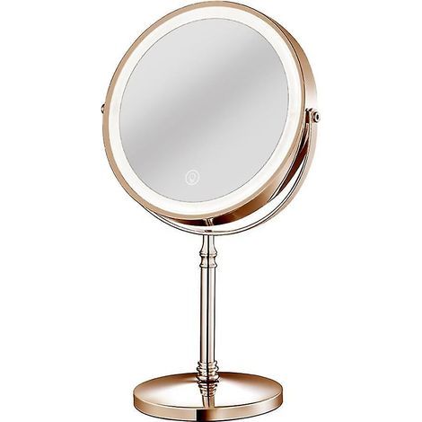 10-facher Led-spiegel Mit Wiederaufladbaren Make-up-spiegeln, 3 Farben, Einstellbare Helligkeit, 2-seitiger Vergrößerungs-kosmetikspiegel